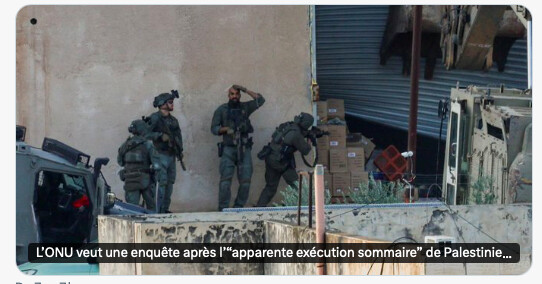 Cisjordanie occupée - L’ONU réclame une enquête après l’« apparente exécution sommaire » de Palestiniens