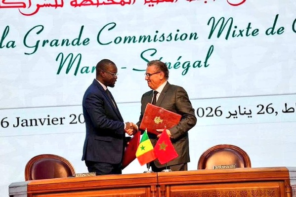 Les Pm sénégalais (g.) et marocain à Rabat le 26 janvier 2026. Les Pm sénégalais (g.) et marocain à Rabat le 26 janvier 2026.