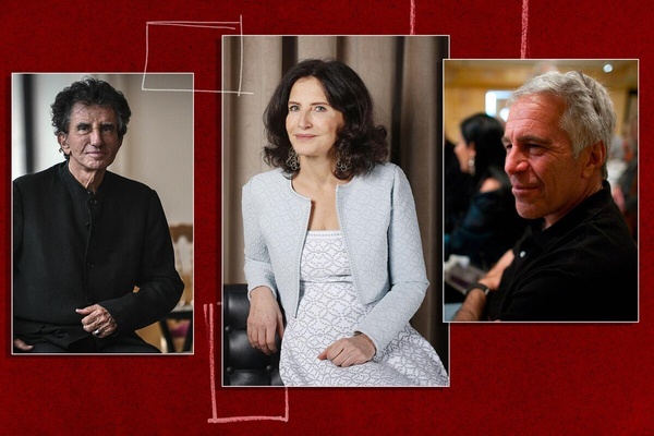 Jack Lang (g.), sa fille Caroline et le pédocriminel américain Jeffrey Epstein (d.)