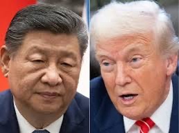 Le Chinois Xi Jinping (g.) et l'Américain Donald Trump