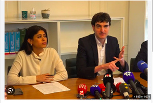 Rima Hassan et son avocat Me Vincent Brengarth Rima Hassan et son avocat Me Vincent Brengarth