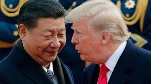 Xi Jinping (g.) et Donald Trump