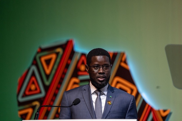 Le président Bassirou Diomaye Faye au Cicad de Diamniadio (Dakar) le 20 avril 2026