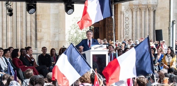 Jean Luc Mélenchon en meeting à Saint-Denis le 7 juin 2026