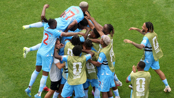 Les joueurs congolais après leur but égalisateur contre le Portugal le 17 juin 2026