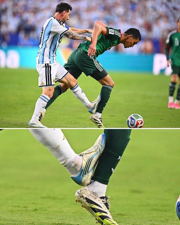 La faute de l'Argentin Lionel Messi sur l'Algérien Aissa Mandi