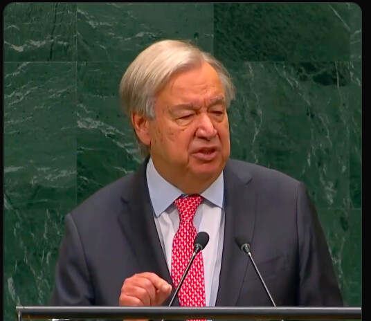 Le Chef de l'ONU, Antonio Guterres (capture d'écran)