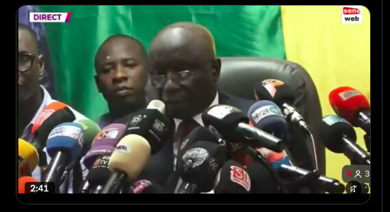 Idrissa Seck lors de sa declaration de presse, le 27 octobre 2026 à Dakar (capture d'écran)