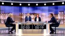 Macron fustige "l'impréparation crasse" de Le Pen sur l'euro
