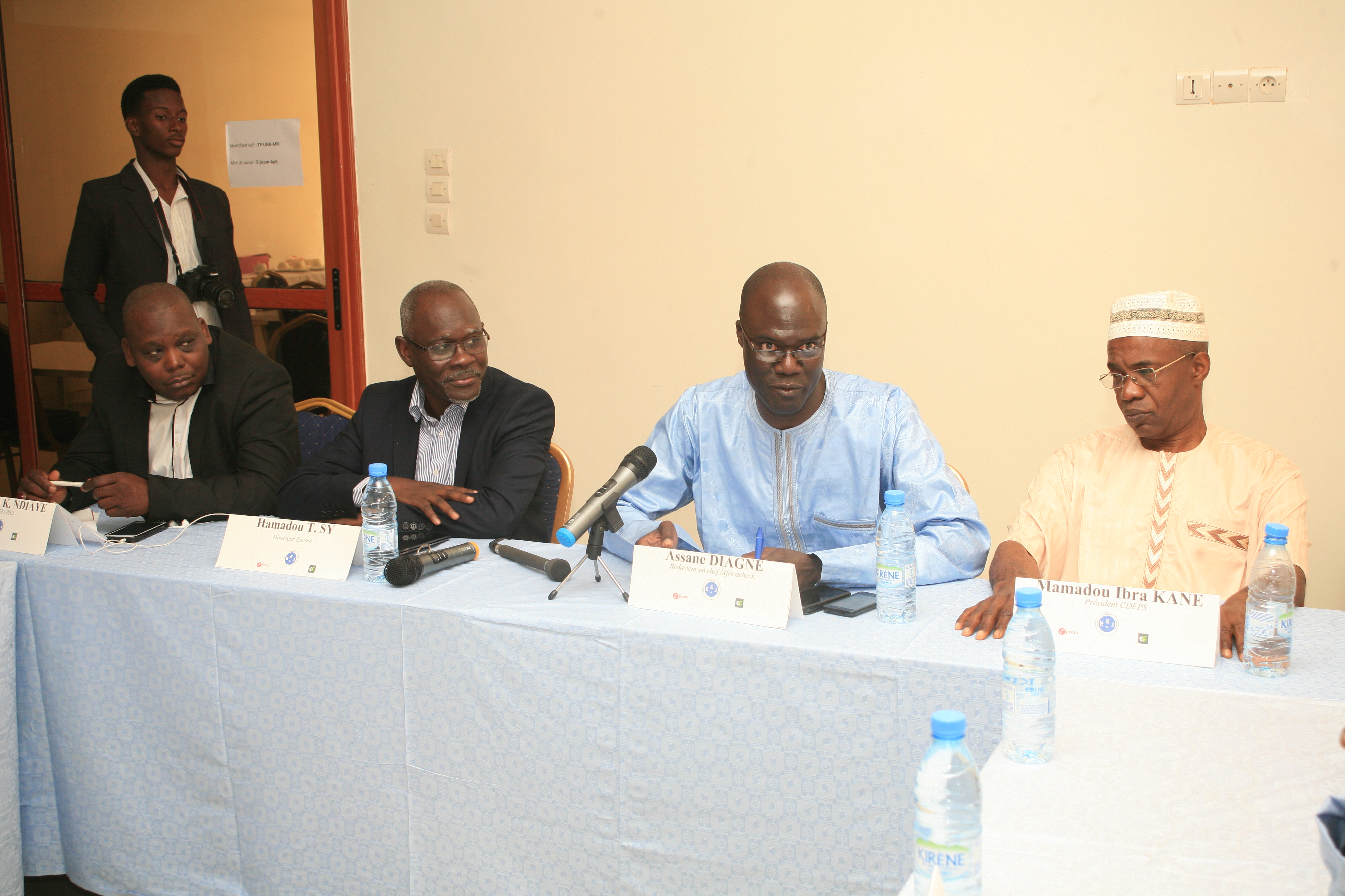 (De gauche à droite) Ibrahima K. Ndiaye (Synpics), Hamadou T. Sy, Assane Diagne et Mamadou I. Kane (Cdeps)