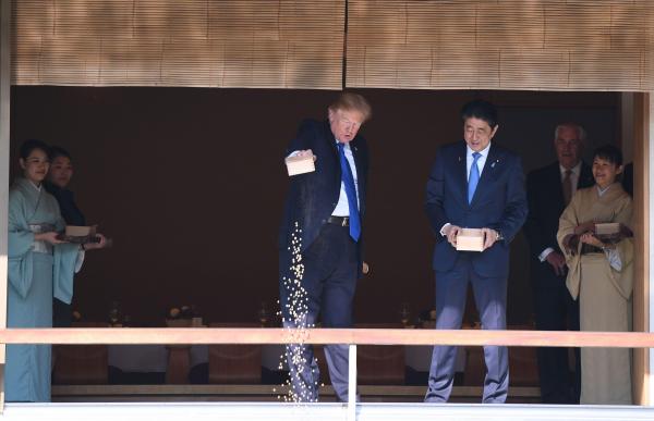 Au Japon, Trump perd patience avec des carpes, internet s'en délecte