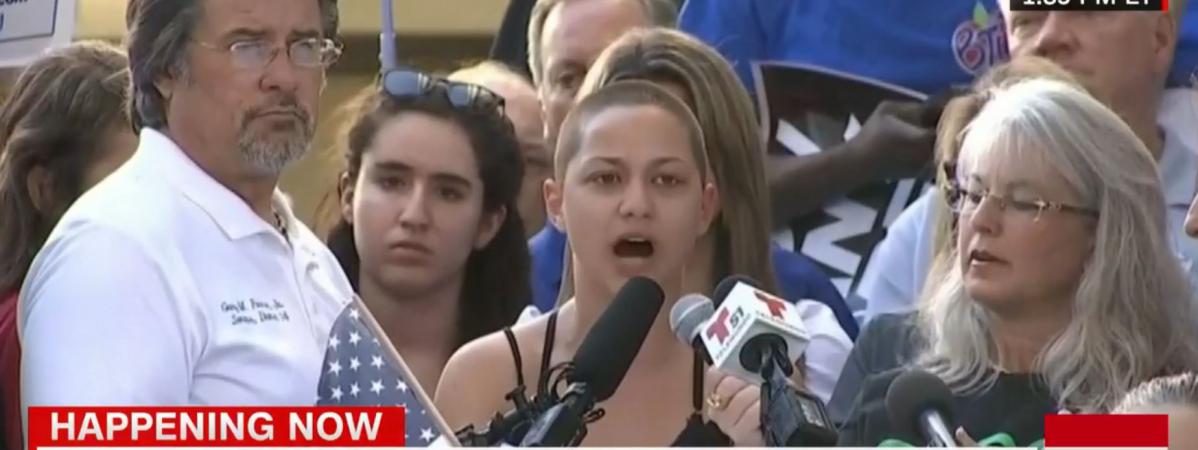 "Honte à vous" crie une lycéenne contre Trump lors d'une manifestation anti-armes
