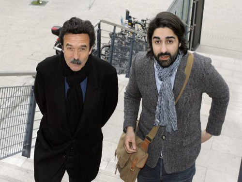 Edwy Plenel, patron de Mediapart (à g.) en compagnie de Fabrice Arfi
