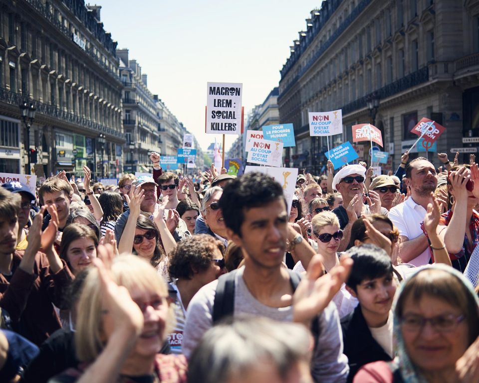 "Marée populaire" contre la politique d'Emmanuel Macron