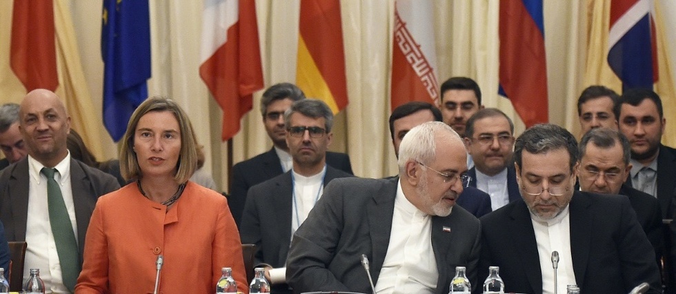 Federica Mogherini (chef de la diploamtie de l'UE) et Zavad Sharif (ministre des Affaires étrangères d'Iran)