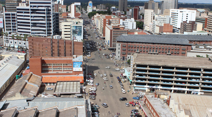 Harare, la capitale du Zimbabwe, vue d'en haut