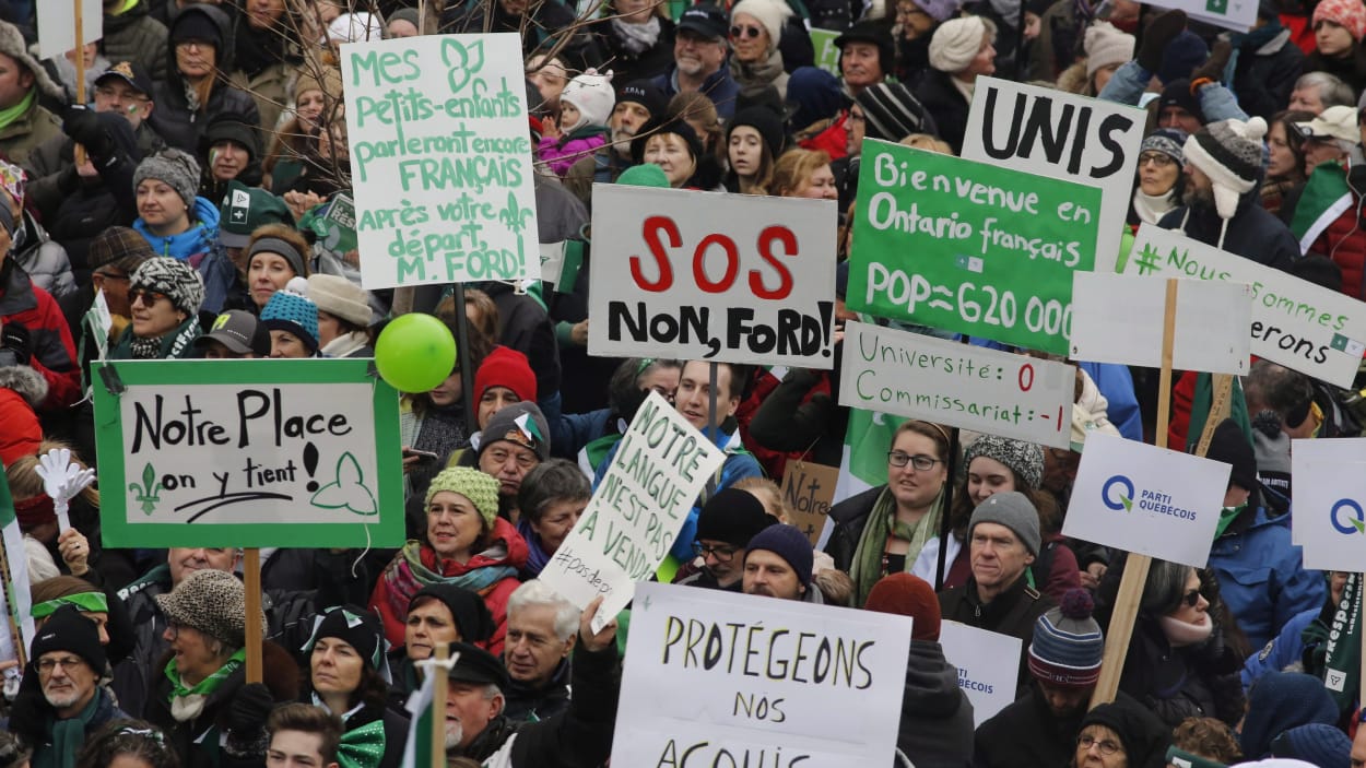 Canada: manifestations de francophones contre le gouvernement d'Ontario