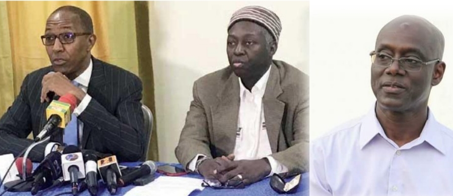 Abdoul Mbaye, Mamadou Lamine Diallo, Thierno Alassane Sall (de g. à d.)