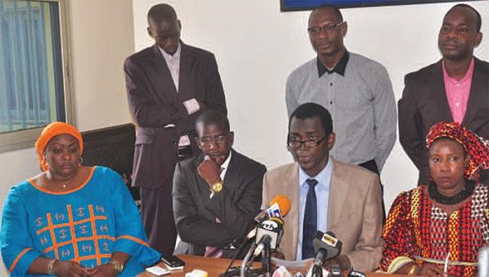 Les leaders du Syndicat des travailleurs de la justice