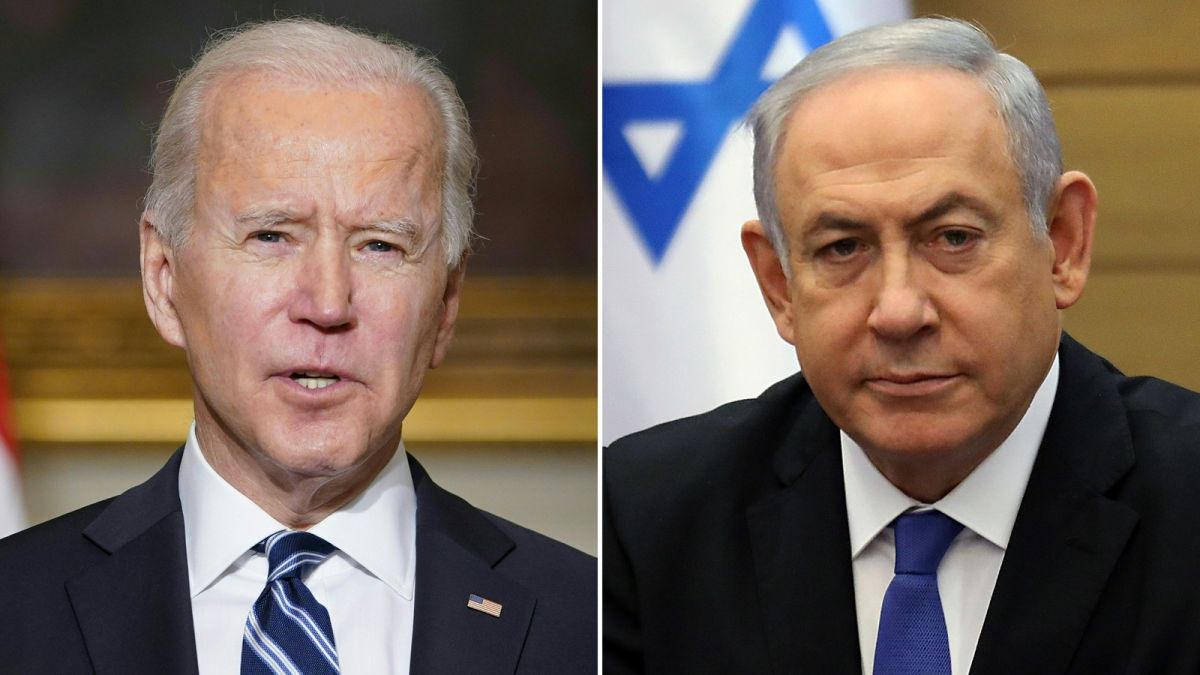 Le présidenyt américain et le chef du gouvernement intérimaire israélien
