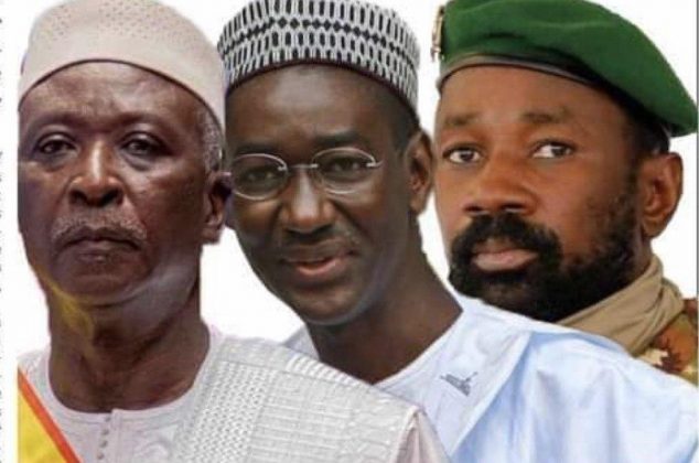 Le président Bah Ndaw, le premier ministre Moctar Ouane et le chef de la junte Assimi Goïta