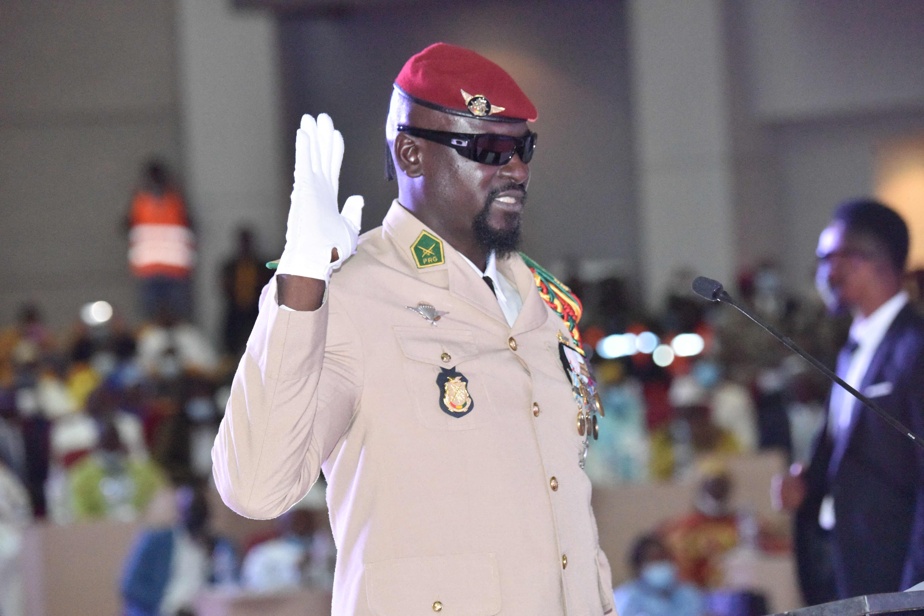 Le lieutenant-colonel Mamady Doubouya, lors de sa prestation de serment vendredi 1er octobre à Conakry.