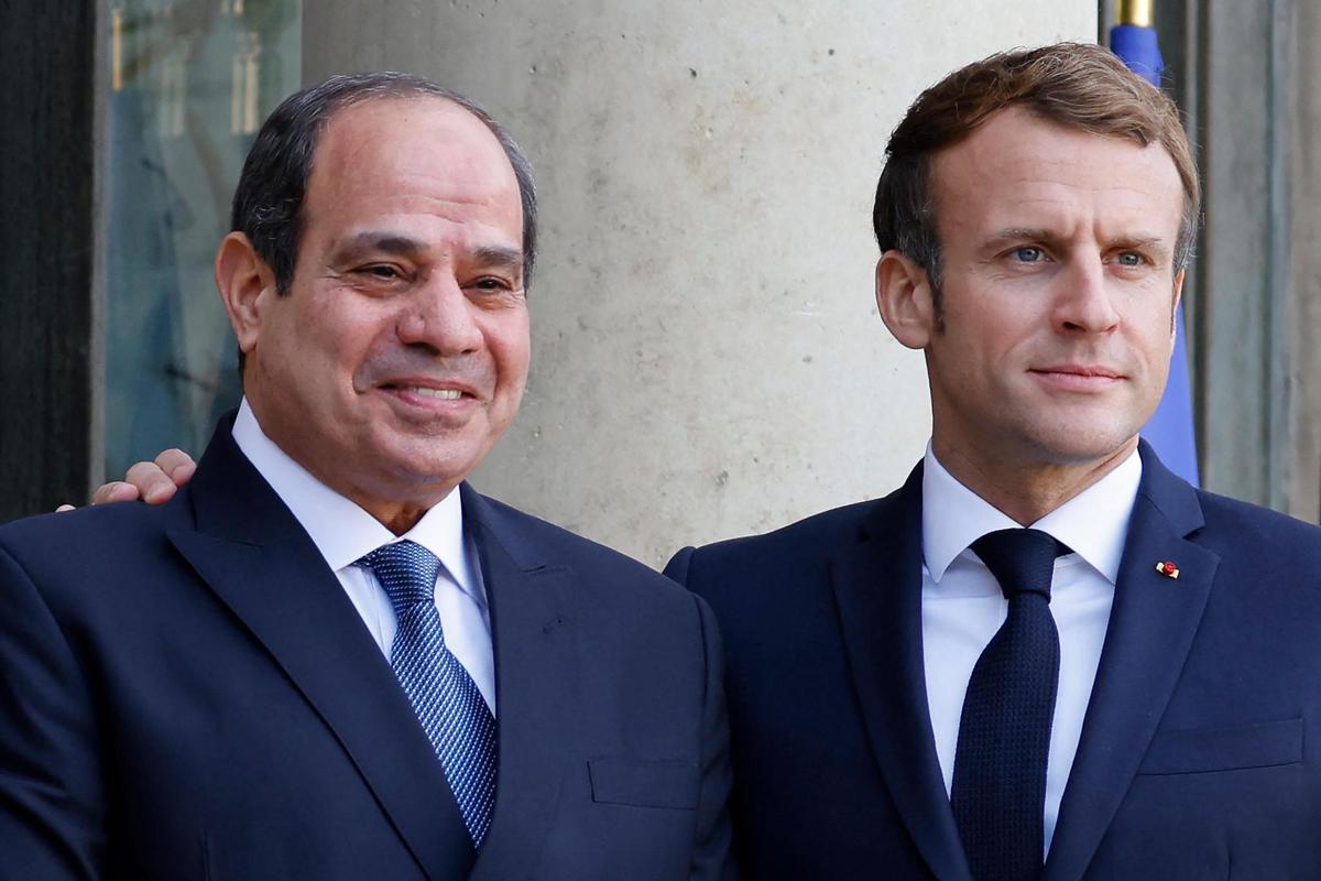 Le maréchal Abdelfattah Al-Sissi à Paris avec Emmanuel Macron