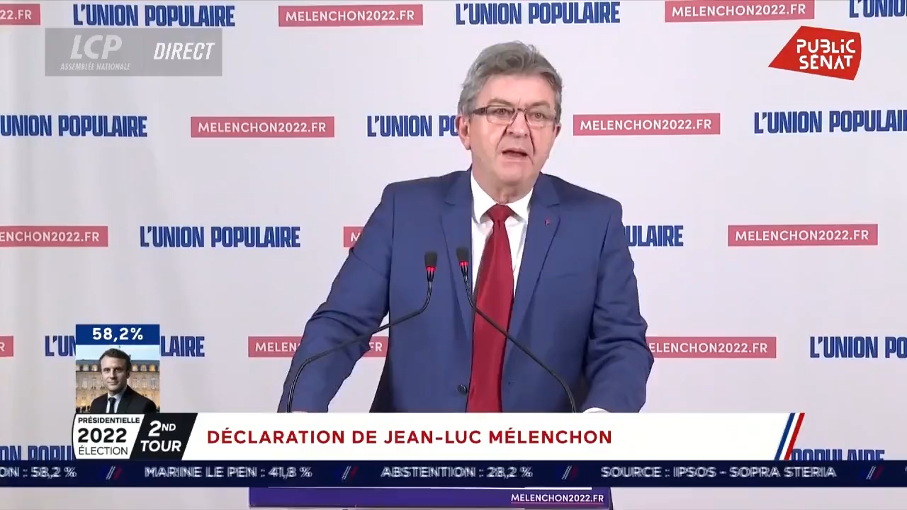 Jean-Luc Mélenchon : "ne vous résignez pas, entrez dans l'action" aux législatives