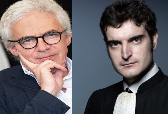 Mes William Bourdon (g) et Vincent Brengarth, avocats du Front national pour la défense de la Constitution (FNDC) en Guinée