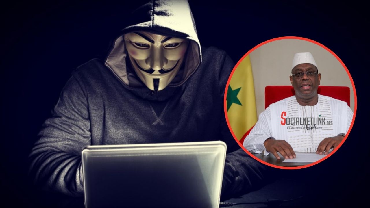 En médaillon, le chef de l'Etat Macky Sall. La présidence de la république fait partie des institutions attaquées par les hackers. (Photo: Socialnetlink)