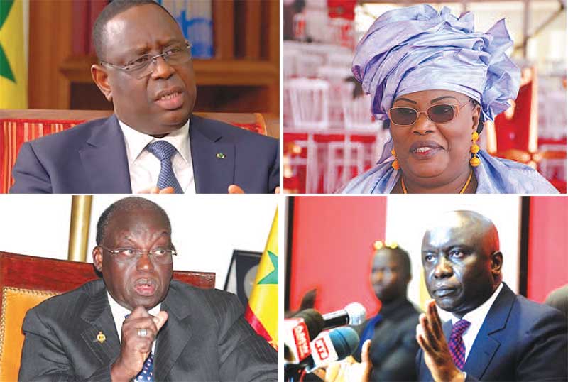 Macky Sall (en haut à gauche) devra composer avec la chef du PS Aminta Mbengue Ndiaye (en haut à droite), Moustapha Niasse (AFP, en bas à gauche) et Idrissa Seck (Rewmi)