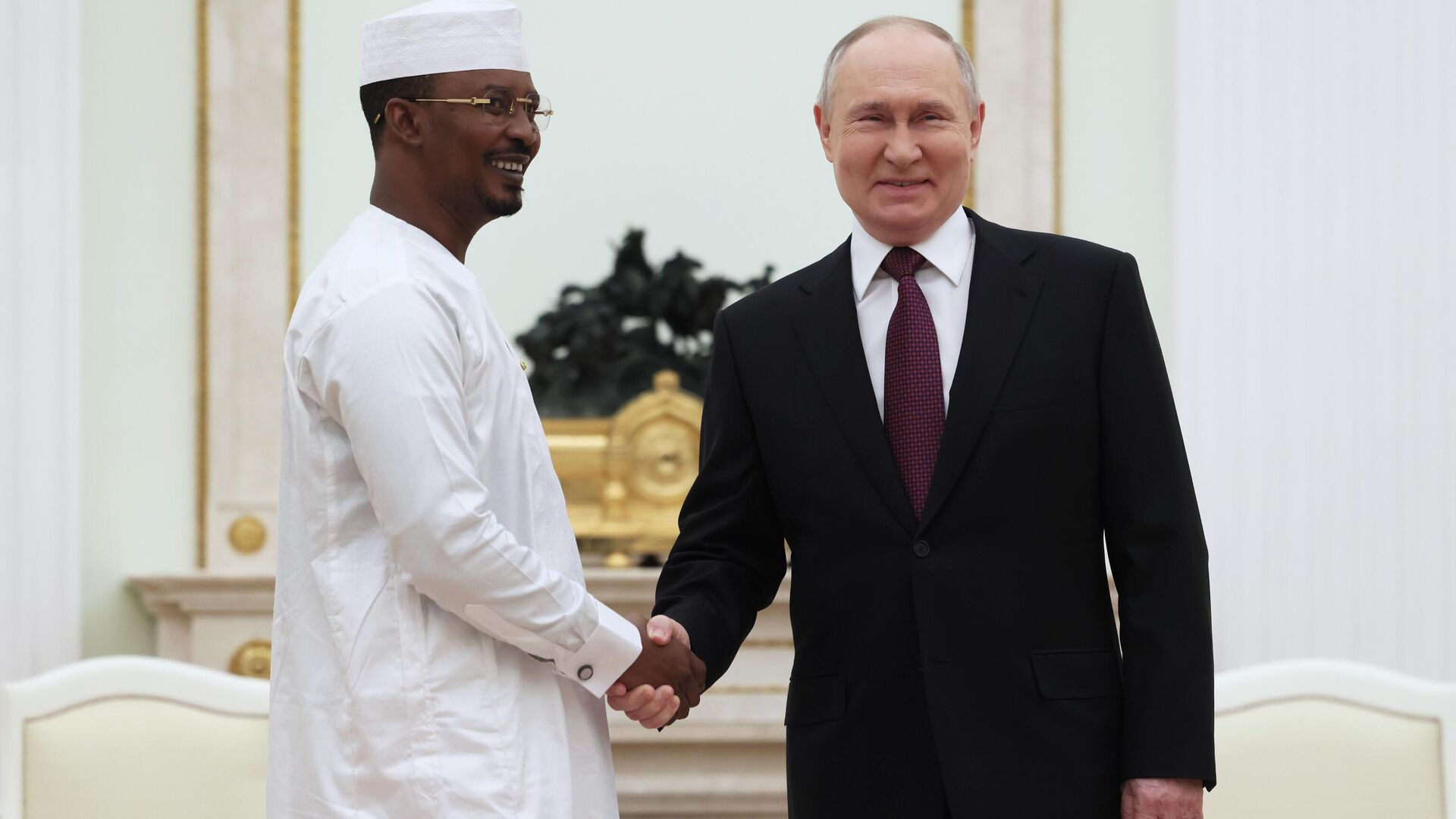 Mahamat Déby Itno reçu ce jour par Vladimir Poutine á Moscou (photo Sputnik Afrique)