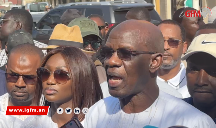 Me Mame Adama Guèye a sa sortie des locaux de la Cour suprême, vendredi 9 février 2024