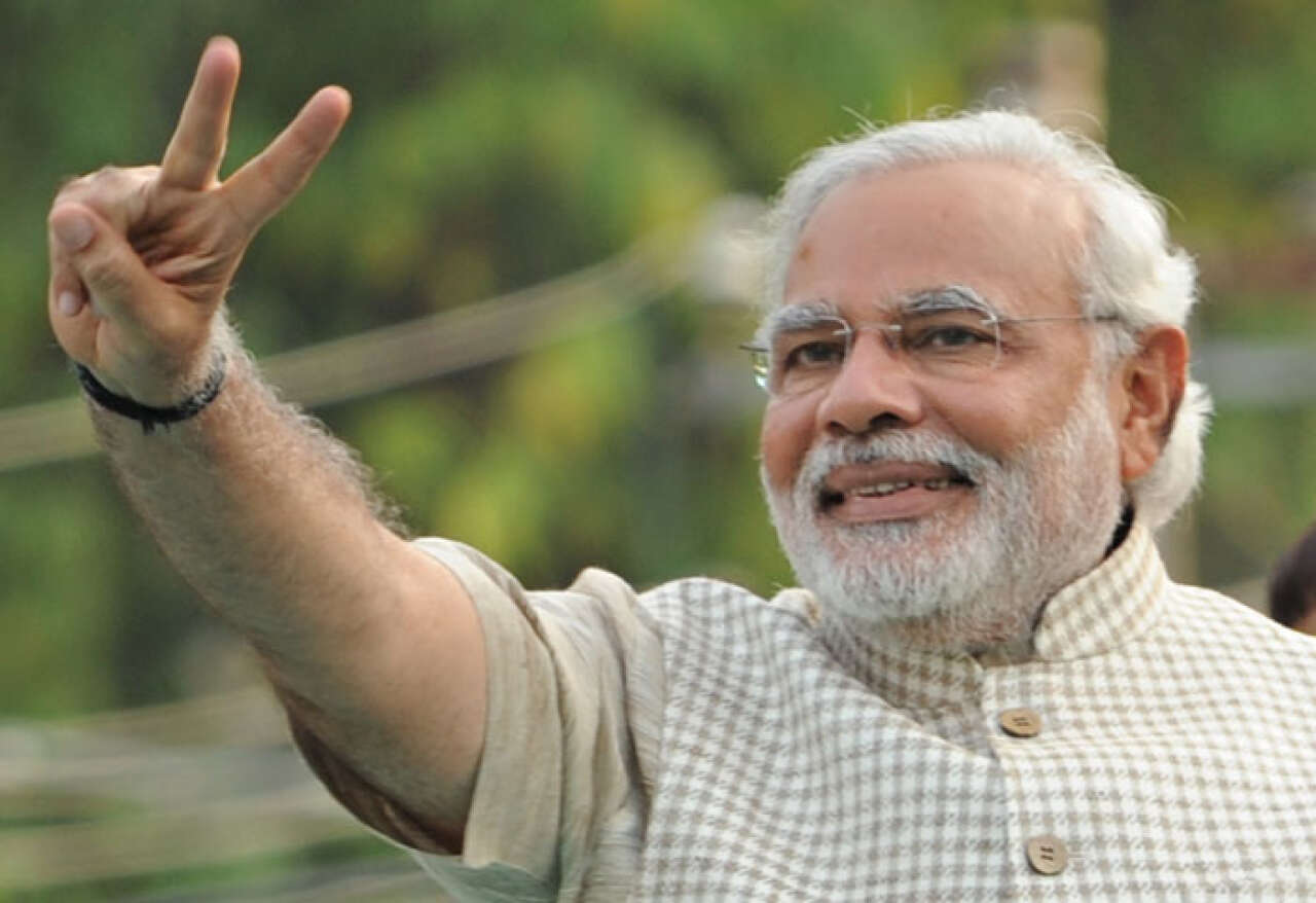Narendra Modi, l'ultra-nationaliste chef du gouvernement depuis 2014, grand favori des élections générales