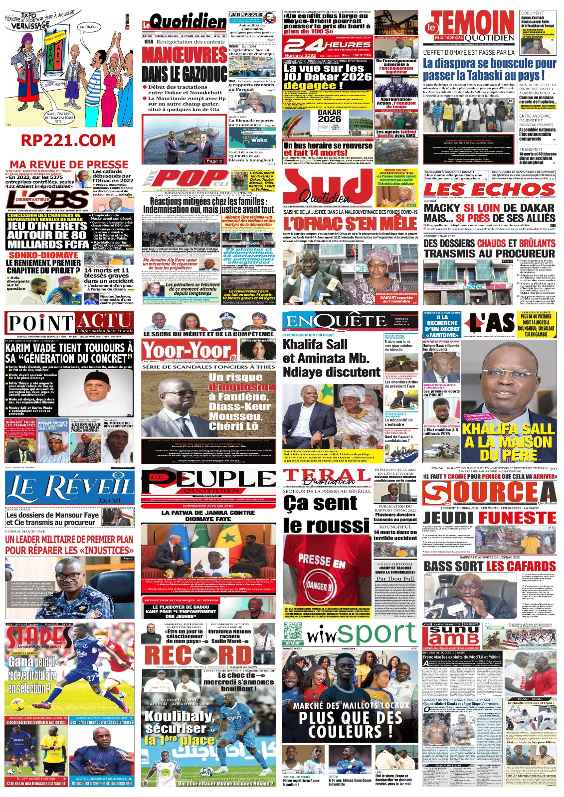 IMPACT - Les UNES de la presse du 26 avril 2024