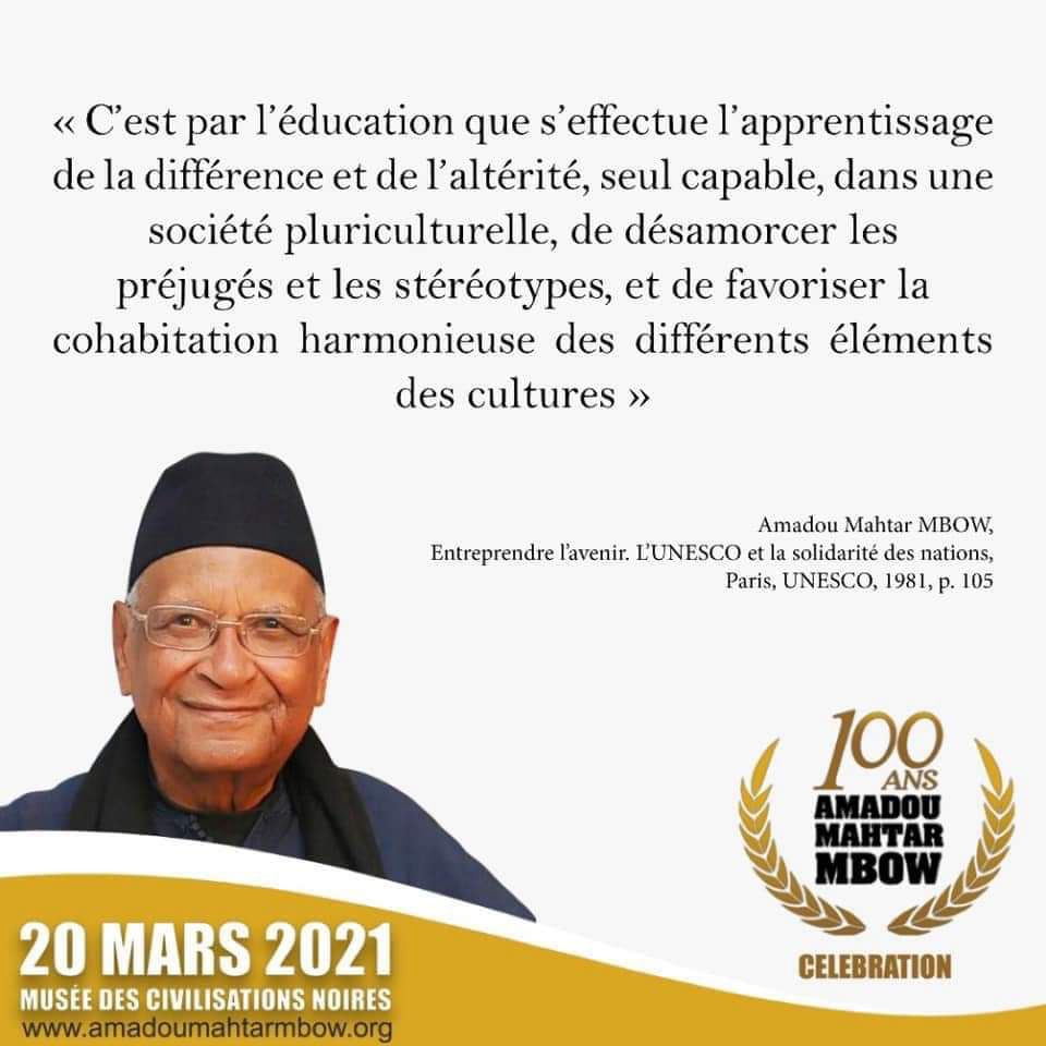 Amadou Mahtar Mbow, le message de ses 100 ans