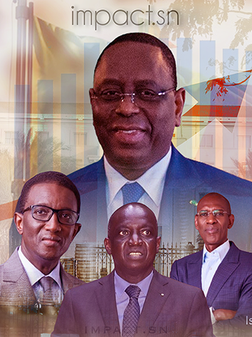 L'ancien président Macky Sall et ses trois anciens collaborateurs : Amadou Ba, Moustapha Ba et Abdoulaye Daouda Diallo (de g. à d.)