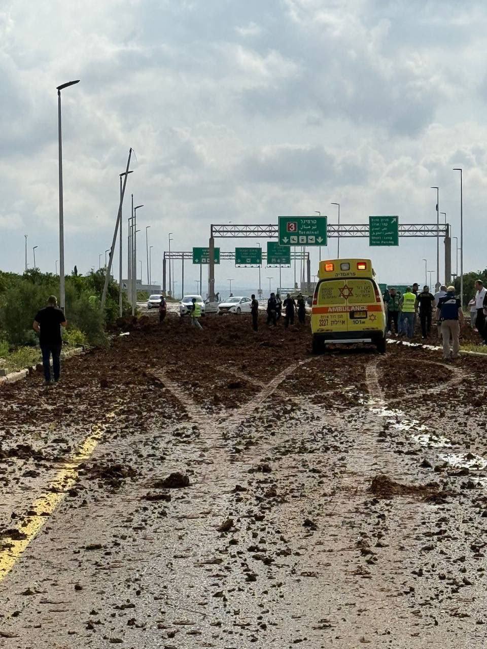 L'encline de l'aeroport Ben-Gourion touché par un tir de missile revendiqué par les Houthi du Yemen