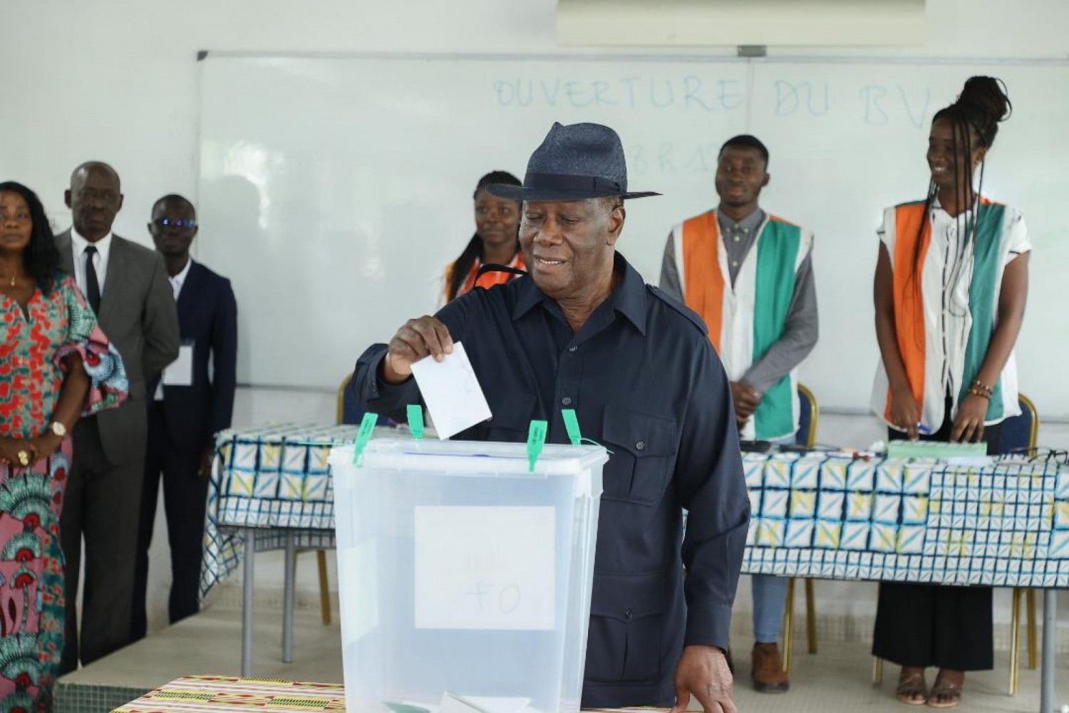 Le président Alassane Ouattara, lors de l'élection présidentielle d'octobre 2020