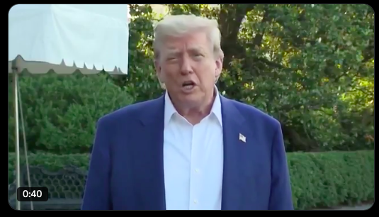 Trump dans les jardins de la Maison Blanche le 24 juin 2025
