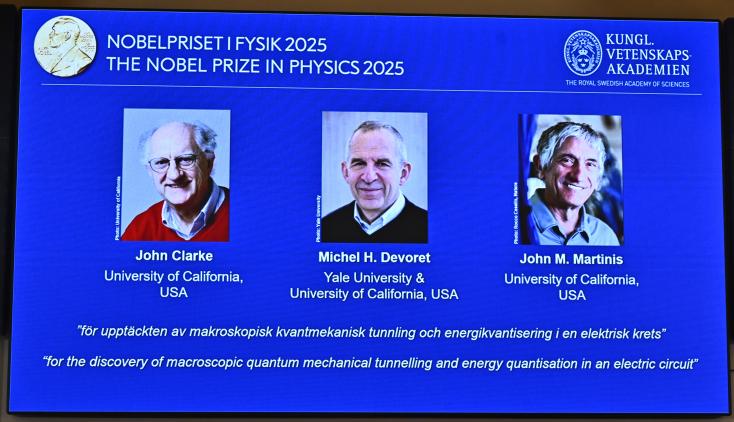Le Nobel de physique récompense un trio pour sa découverte de l'effet tunnel quantique