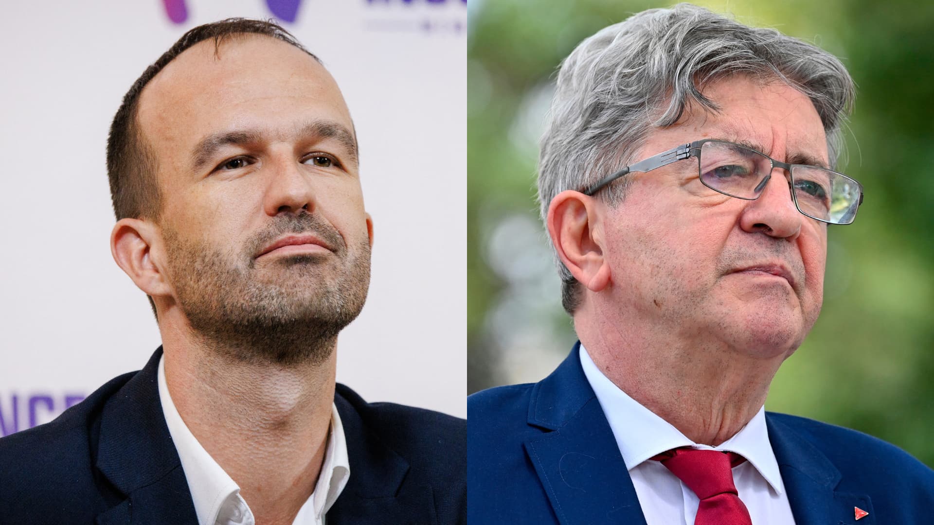Manuel Bompard (g.) et Jean-Luc Mélenchon