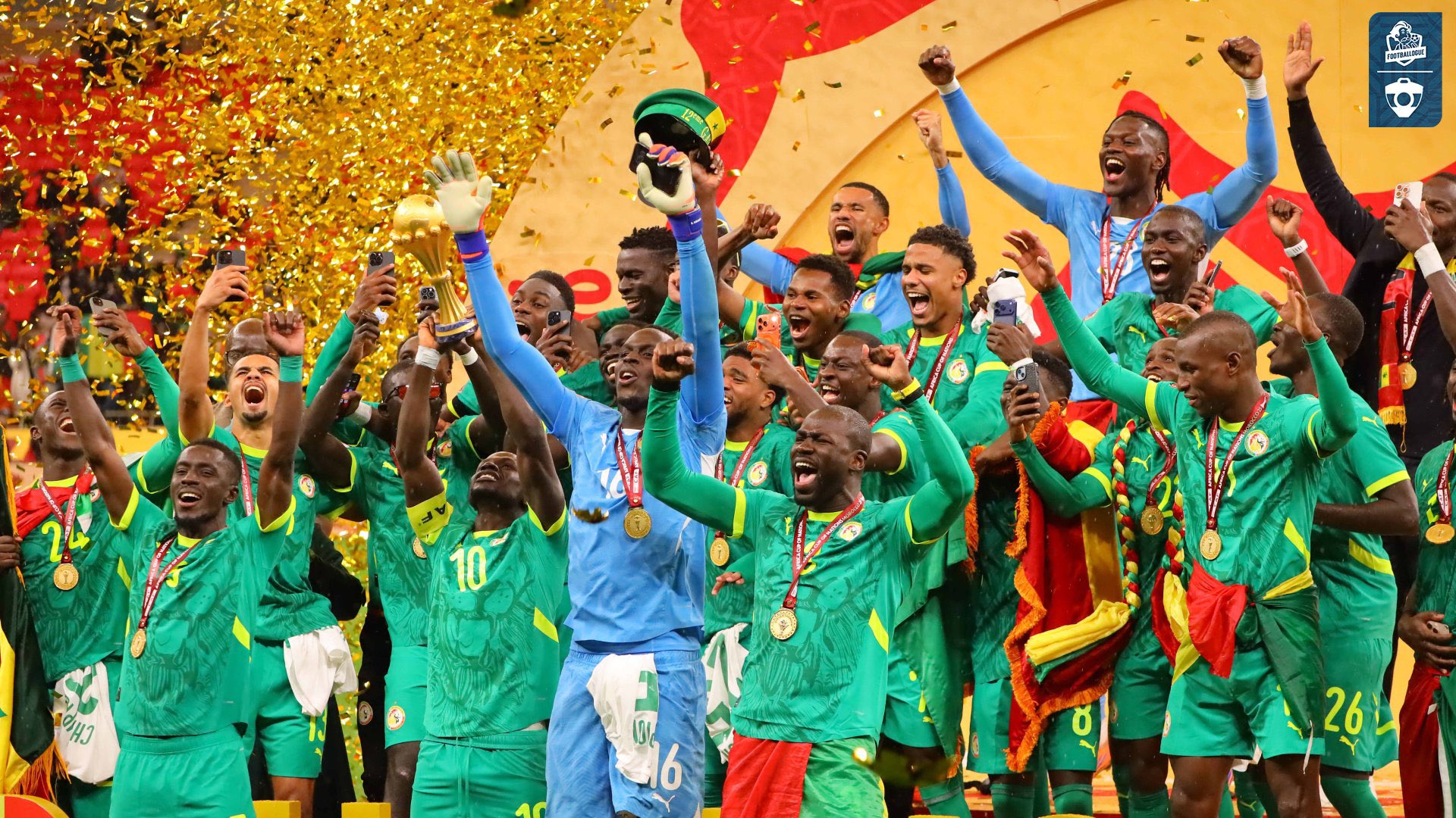 Les Lions du Sénégal vainqueurs de la Coupe d'Afrique des Nations face au Maroc le 18 janvier 2026 à Rabat, sur le terrain !
