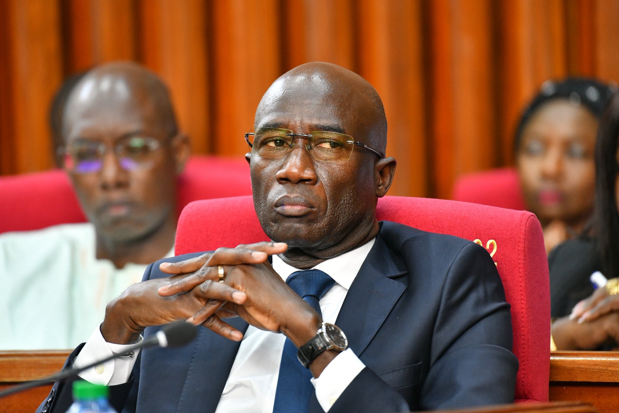 Me Moussa Sarr, Garde des Sceaux ministre de la Justice, à l'Assemblée nationale le 29 juin 2026