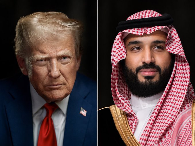 Donald Trump (g.) et le prince héritier Mohamed Bin Salmane