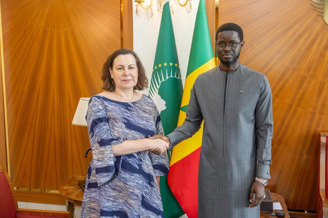 Le président Diomaye Faye recevant au Palais de la République Vera Martin, cheffe de mission du FMI au Sénégal, le 1er septembre 2026