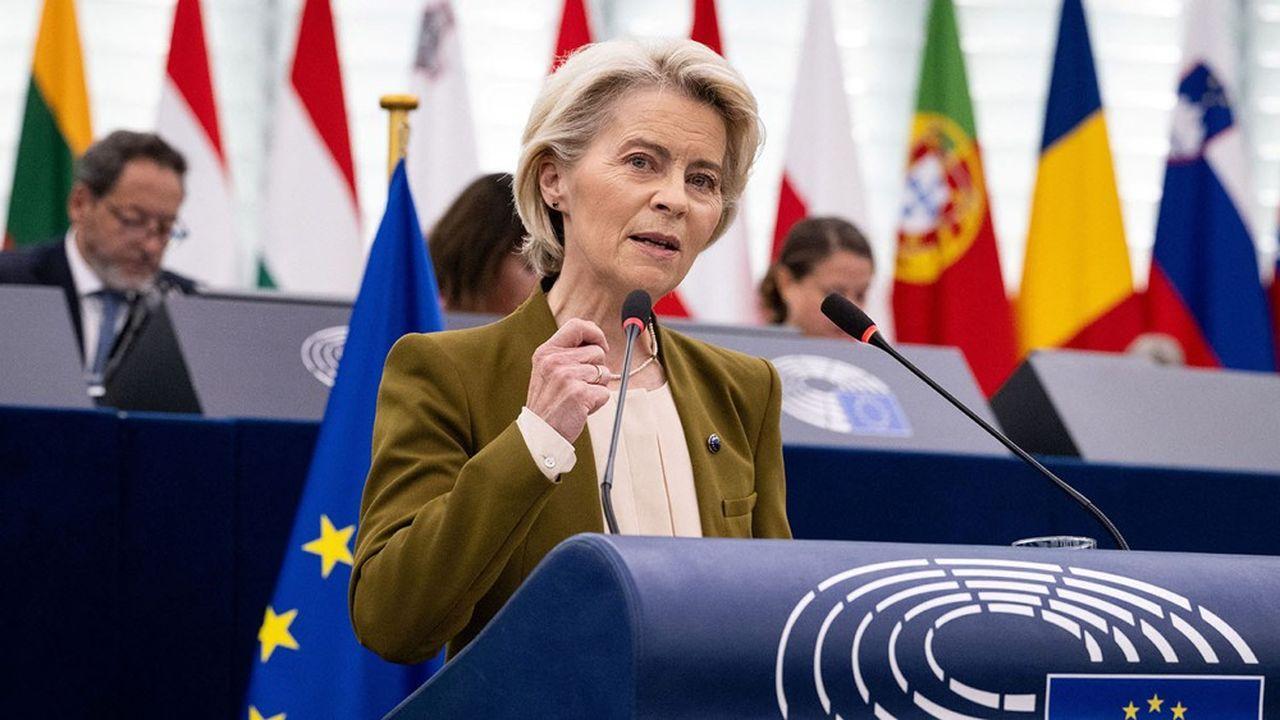 Ursula von der Leyen, présidente de la Commission de l'UE, à Bruxelles le 16 septembre 2026 pour prononcer le discours annuel sur l'état de l'union