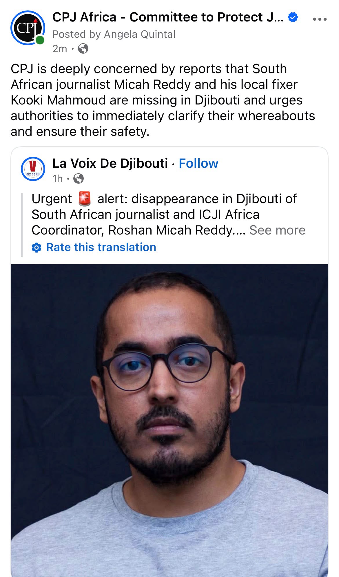 Le journaliste Miccah Reddy