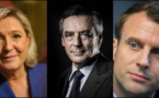 Le Pen, Fillon, Macron, trio de tête selon un sondage