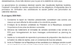 Annulation de la présidentielle du 25 février - SOS/Paix "indignée par la décision unilatérale du président de la République"
